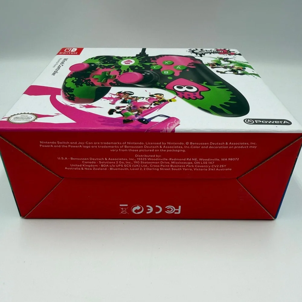 PowerA Nintendo Switch Wired Controller Splatoon 2 Edition Neon Pink Green New